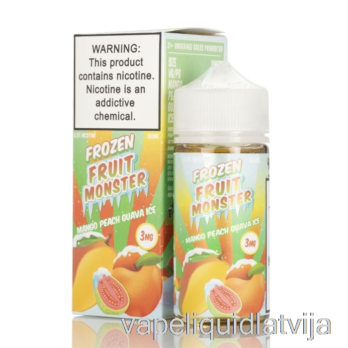 Ledus Mango Persiku Gvajava - Saldētu Augļu Briesmonis - 100ml 3mg Vape šķidrums